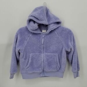 Hanna Andersson Lavender Fleece Full Zip Hoodie Sweatshirt Jacket 130 cm US 8